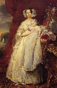 Franz Xaver Winterhalter Helene Louise Elizabeth de Mecklembourg Schwerin, Duchess D'Orleans with Prince Louis Philippe Alber oil